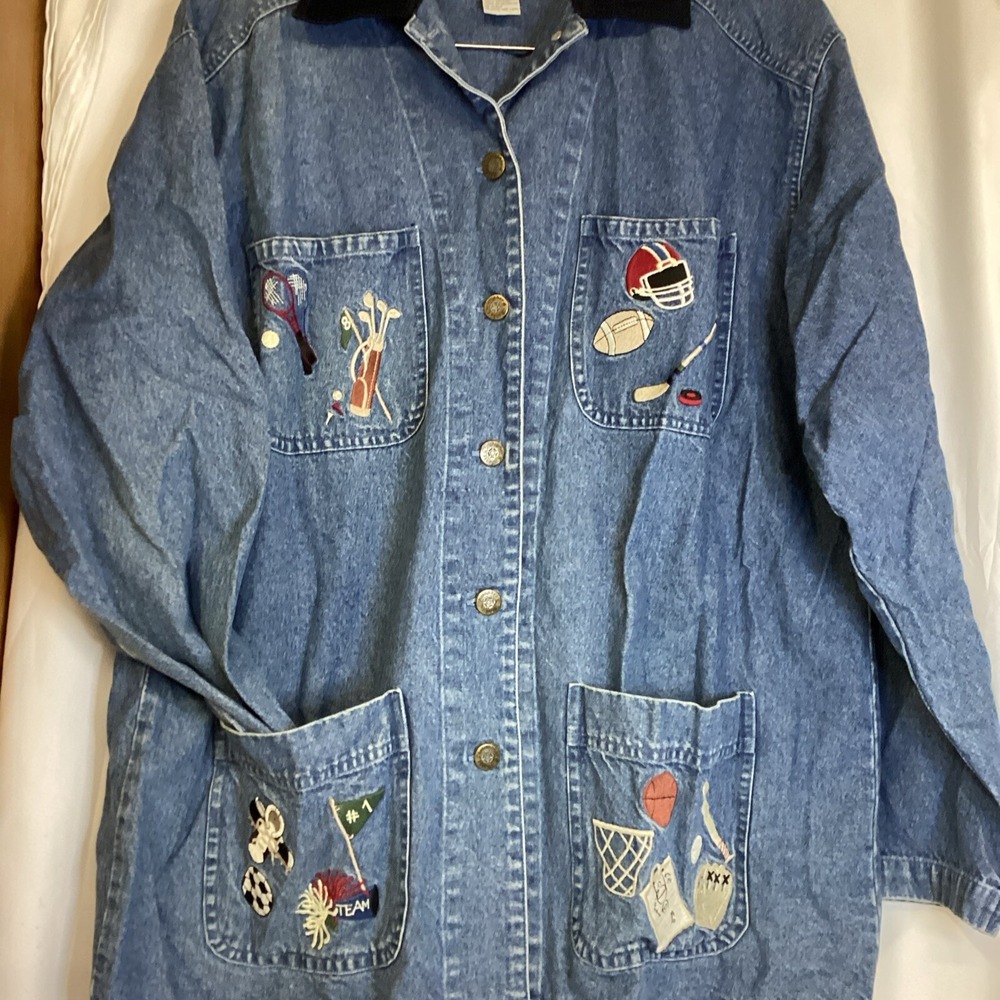 christopher banks size large jean sports shirt with pockets
